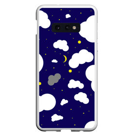 Чехол для Samsung S10E с принтом Облака в Петрозаводске, Силикон | Область печати: задняя сторона чехла, без боковых панелей | звезды | космос | луна | месяц | ночное небо | облака | тучи