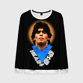 Мужской свитшот 3D с принтом Diego Maradona в Петрозаводске, 100% полиэстер с мягким внутренним слоем | круглый вырез горловины, мягкая резинка на манжетах и поясе, свободная посадка по фигуре | diego | diego armando maradona | legend | maradona | аргентина | диего | король | легенда | марадона | нападающий | полузащитник | футбол | футболист