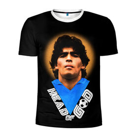 Мужская футболка 3D спортивная с принтом Diego Maradona в Петрозаводске, 100% полиэстер с улучшенными характеристиками | приталенный силуэт, круглая горловина, широкие плечи, сужается к линии бедра | diego | diego armando maradona | legend | maradona | аргентина | диего | король | легенда | марадона | нападающий | полузащитник | футбол | футболист