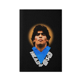 Обложка для паспорта матовая кожа с принтом Diego Maradona в Петрозаводске, натуральная матовая кожа | размер 19,3 х 13,7 см; прозрачные пластиковые крепления | diego | diego armando maradona | legend | maradona | аргентина | диего | король | легенда | марадона | нападающий | полузащитник | футбол | футболист