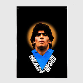 Постер с принтом Diego Maradona в Петрозаводске, 100% бумага
 | бумага, плотность 150 мг. Матовая, но за счет высокого коэффициента гладкости имеет небольшой блеск и дает на свету блики, но в отличии от глянцевой бумаги не покрыта лаком | diego | diego armando maradona | legend | maradona | аргентина | диего | король | легенда | марадона | нападающий | полузащитник | футбол | футболист