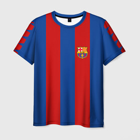 Мужская футболка 3D+ с принтом Барселона Марадона в Петрозаводске, 100% микрофибра | круглый вырез горловины, длина до линии бедер | 10 номер | diego | football | maradona | maradonna | арегнтина | бога | диего | марадона | марадонна | ретро | рука | сборная аргентины | футбол | футболист