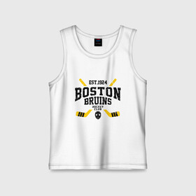 Детская майка хлопок с принтом Бостон Брюинз в Петрозаводске,  |  | boston | boston bruins | bruins | hockey | nhl | usa | бостон | бостон брюинз | нхл | спорт | сша | хоккей | шайба