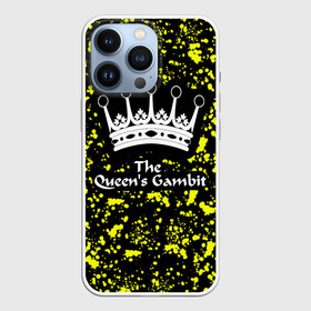 Чехол для iPhone 13 Pro с принтом The Queens Gambit в Петрозаводске,  |  | chess | crown | inscription the queens gambit | queen | the queens gambit | королева | корона | надпись the queens gambit | принт the queens gambit | принт ход королевы | сериал the queens gambit | сериал ход королевы | ход королевы | шахмоты