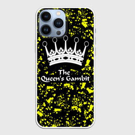 Чехол для iPhone 13 Pro Max с принтом The Queens Gambit в Петрозаводске,  |  | Тематика изображения на принте: chess | crown | inscription the queens gambit | queen | the queens gambit | королева | корона | надпись the queens gambit | принт the queens gambit | принт ход королевы | сериал the queens gambit | сериал ход королевы | ход королевы | шахмоты