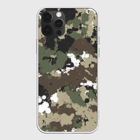 Чехол для iPhone 12 Pro Max с принтом Камуфляж с кляксами в Петрозаводске, Силикон |  | гранж | камуфляж | капли | милитари | паттрен | пятно | хаки