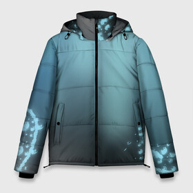 Мужская зимняя куртка 3D с принтом Водяные свечения в Петрозаводске, верх — 100% полиэстер; подкладка — 100% полиэстер; утеплитель — 100% полиэстер | длина ниже бедра, свободный силуэт Оверсайз. Есть воротник-стойка, отстегивающийся капюшон и ветрозащитная планка. 

Боковые карманы с листочкой на кнопках и внутренний карман на молнии. | глубины | пузыри | свечение