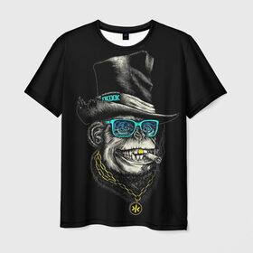 Мужская футболка 3D с принтом joker monkey в Петрозаводске, 100% полиэфир | прямой крой, круглый вырез горловины, длина до линии бедер | 