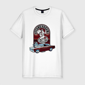 Мужская футболка хлопок Slim с принтом CHEVY NOVA в Петрозаводске, 92% хлопок, 8% лайкра | приталенный силуэт, круглый вырез ворота, длина до линии бедра, короткий рукав | avto | custom car | muscle car | nova | машина | скорость