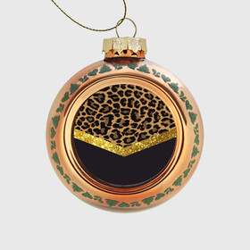 Стеклянный ёлочный шар с принтом Леопардовый принт в Петрозаводске, Стекло | Диаметр: 80 мм | success | swagg | блеск | блестки | животнй принт | золотистый | золото | золотой | леопард | леопардовый принт | понты | тигровый