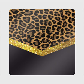 Магнит виниловый Квадрат с принтом Леопардовый принт в Петрозаводске, полимерный материал с магнитным слоем | размер 9*9 см, закругленные углы | success | swagg | блеск | блестки | животнй принт | золотистый | золото | золотой | леопард | леопардовый принт | понты | тигровый