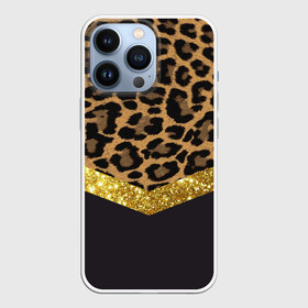 Чехол для iPhone 13 Pro с принтом Леопардовый принт в Петрозаводске,  |  | success | swagg | блеск | блестки | животнй принт | золотистый | золото | золотой | леопард | леопардовый принт | понты | тигровый