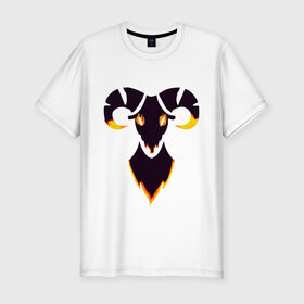 Мужская футболка хлопок Slim с принтом дьявольский овен в Петрозаводске, 92% хлопок, 8% лайкра | приталенный силуэт, круглый вырез ворота, длина до линии бедра, короткий рукав | 