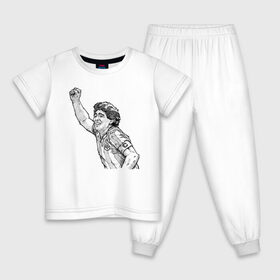 Детская пижама хлопок с принтом Марадона в Петрозаводске, 100% хлопок |  брюки и футболка прямого кроя, без карманов, на брюках мягкая резинка на поясе и по низу штанин
 | Тематика изображения на принте: аргентина | диего | капитан | марадона | футбол | чемпион
