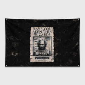 Флаг-баннер с принтом Sirius Black в Петрозаводске, 100% полиэстер | размер 67 х 109 см, плотность ткани — 95 г/м2; по краям флага есть четыре люверса для крепления | Тематика изображения на принте: black | sirius | vdzajul | блэк | гарри | поттер | сириус