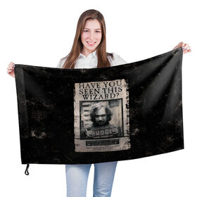 Флаг 3D с принтом Sirius Black в Петрозаводске, 100% полиэстер | плотность ткани — 95 г/м2, размер — 67 х 109 см. Принт наносится с одной стороны | Тематика изображения на принте: black | sirius | vdzajul | блэк | гарри | поттер | сириус