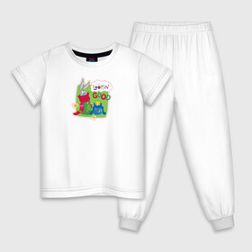 Детская пижама хлопок с принтом Looking good в Петрозаводске, 100% хлопок |  брюки и футболка прямого кроя, без карманов, на брюках мягкая резинка на поясе и по низу штанин
 | bugs | bunny | looney | tunes | tweety | vdzajul | багз | бани | банни | твити