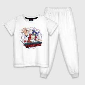 Детская пижама хлопок с принтом Santa Claus DJ в Петрозаводске, 100% хлопок |  брюки и футболка прямого кроя, без карманов, на брюках мягкая резинка на поясе и по низу штанин
 | 