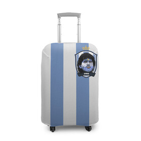 Чехол для чемодана 3D с принтом Диего Армандо Марадона D10S в Петрозаводске, 86% полиэфир, 14% спандекс | двустороннее нанесение принта, прорези для ручек и колес | d10s | maradona | аргентина | армандо | барселона | бога | джерси | диего | легенда | марадон | марадона | марадоны | рука | форма