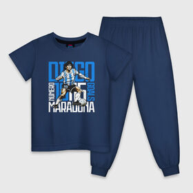 Детская пижама хлопок с принтом 10 Diego Maradona в Петрозаводске, 100% хлопок |  брюки и футболка прямого кроя, без карманов, на брюках мягкая резинка на поясе и по низу штанин
 | 10 номер | diego | football | maradona | maradonna | арегнтина | бога | диего | марадона | марадонна | ретро | рука | сборная аргентины | футбол | футболист