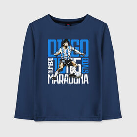 Детский лонгслив хлопок с принтом 10 Diego Maradona в Петрозаводске, 100% хлопок | круглый вырез горловины, полуприлегающий силуэт, длина до линии бедер | 10 номер | diego | football | maradona | maradonna | арегнтина | бога | диего | марадона | марадонна | ретро | рука | сборная аргентины | футбол | футболист
