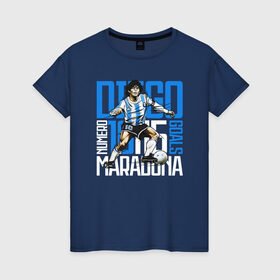 Женская футболка хлопок с принтом 10 Diego Maradona в Петрозаводске, 100% хлопок | прямой крой, круглый вырез горловины, длина до линии бедер, слегка спущенное плечо | 10 номер | diego | football | maradona | maradonna | арегнтина | бога | диего | марадона | марадонна | ретро | рука | сборная аргентины | футбол | футболист