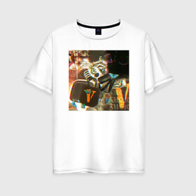 Женская футболка хлопок Oversize с принтом Playboi Carti PHOTO в Петрозаводске, 100% хлопок | свободный крой, круглый ворот, спущенный рукав, длина до линии бедер
 | Тематика изображения на принте: fashion | hip hop | photo | rap | text | top