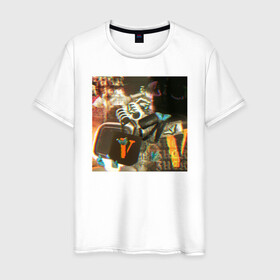 Мужская футболка хлопок с принтом Playboi Carti PHOTO в Петрозаводске, 100% хлопок | прямой крой, круглый вырез горловины, длина до линии бедер, слегка спущенное плечо. | fashion | hip hop | photo | rap | text | top