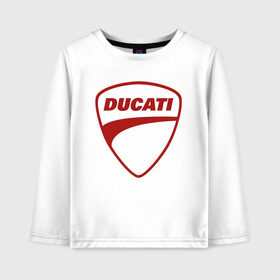 Детский лонгслив хлопок с принтом Ducati Logo (Z) в Петрозаводске, 100% хлопок | круглый вырез горловины, полуприлегающий силуэт, длина до линии бедер | audi | audi ag | corse | ducati | ducati corse | ducati motor holding | hypermotard | multistrada | panigale | scrambler | streetfighter | supersport | дукати | массимо борди | мото | фабио тальони