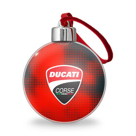 Ёлочный шар с принтом Ducati Corse | Дукати (Z) в Петрозаводске, Пластик | Диаметр: 77 мм | audi | audi ag | corse | ducati | ducati corse | ducati motor holding | hypermotard | multistrada | panigale | scrambler | streetfighter | supersport | дукати | массимо борди | мото | фабио тальони