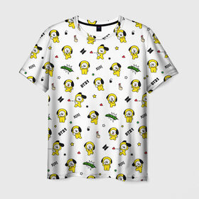 Мужская футболка 3D с принтом BT21 CHIMMY в Петрозаводске, 100% полиэфир | прямой крой, круглый вырез горловины, длина до линии бедер | bt 21 | bt21 chimmy | bts | chimmy | бт 21 | собачка | чими