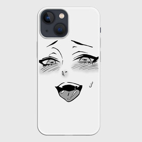 Чехол для iPhone 13 mini с принтом Ахегао личико в Петрозаводске,  |  | аниме | ахегао | девушка | лицо | язык