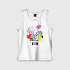 Детская майка хлопок с принтом BT21 chibi в Петрозаводске,  |  | army | bt 21 | bt21 | bts | chimmy | cooky | koya | mang | rj | shooky | tata | van | арджей | бт21 | бтс | ван | коя | куки | манг | тата | чими | шоки