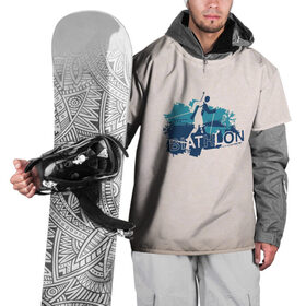 Накидка на куртку 3D с принтом Биатлон в Петрозаводске, 100% полиэстер |  | активный отдых | биатлон | биатлонист | зима | лыжник | снег | снежинки | соревнования | спорт | стрелок | трасса