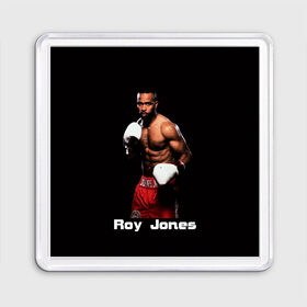 Магнит 55*55 с принтом Roy Jones в Петрозаводске, Пластик | Размер: 65*65 мм; Размер печати: 55*55 мм | Тематика изображения на принте: boxer | boxing | great boxer | roy jones | roy jones lettering | roy jones print | бокс | боксер | великий боксер | надпись roy jones | принт roy jones | рой джонс