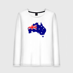 Женский лонгслив хлопок с принтом Австралия в Петрозаводске, 100% хлопок |  | австралия | государство | материк | страна | флаг