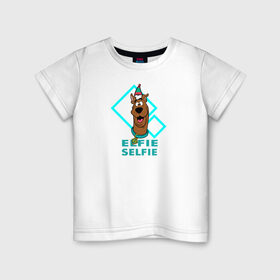 Детская футболка хлопок с принтом Elfie - Selfie в Петрозаводске, 100% хлопок | круглый вырез горловины, полуприлегающий силуэт, длина до линии бедер | 005850 | scooby doo | shaggy | vdkotan | велма | дафна | скуби | скуби ду | шэгги