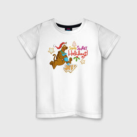 Детская футболка хлопок с принтом Super sweet holidays в Петрозаводске, 100% хлопок | круглый вырез горловины, полуприлегающий силуэт, длина до линии бедер | 005850 | scooby doo | shaggy | vdkotan | велма | дафна | скуби | скуби ду | шэгги