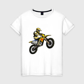 Женская футболка хлопок с принтом Suzuki (+спина) в Петрозаводске, 100% хлопок | прямой крой, круглый вырез горловины, длина до линии бедер, слегка спущенное плечо | bike | moto | motorcycle | sport | suzuki | байк | мото | мотоциклы | спорт | сузуки