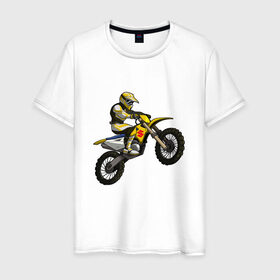 Мужская футболка хлопок с принтом Suzuki (+спина) в Петрозаводске, 100% хлопок | прямой крой, круглый вырез горловины, длина до линии бедер, слегка спущенное плечо. | Тематика изображения на принте: bike | moto | motorcycle | sport | suzuki | байк | мото | мотоциклы | спорт | сузуки