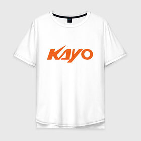 Мужская футболка хлопок Oversize с принтом KAYO LOGO (Z) в Петрозаводске, 100% хлопок | свободный крой, круглый ворот, “спинка” длиннее передней части | kayo | moto | motorcycle | sport | байк | кайо | мото | мотоциклы | спорт