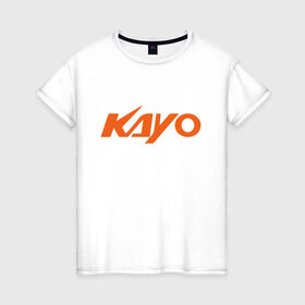Женская футболка хлопок с принтом KAYO LOGO (Z) в Петрозаводске, 100% хлопок | прямой крой, круглый вырез горловины, длина до линии бедер, слегка спущенное плечо | kayo | moto | motorcycle | sport | байк | кайо | мото | мотоциклы | спорт
