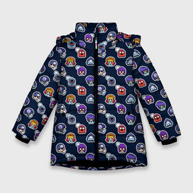 Зимняя куртка для девочек 3D с принтом EMOJI Brawl Stars MONOGRAM в Петрозаводске, ткань верха — 100% полиэстер; подклад — 100% полиэстер, утеплитель — 100% полиэстер. | длина ниже бедра, удлиненная спинка, воротник стойка и отстегивающийся капюшон. Есть боковые карманы с листочкой на кнопках, утяжки по низу изделия и внутренний карман на молнии. 

Предусмотрены светоотражающий принт на спинке, радужный светоотражающий элемент на пуллере молнии и на резинке для утяжки. | brawl stars | emoji | fashion | game | hip hop | мода | уличная мода | хип хоп | эмоджи