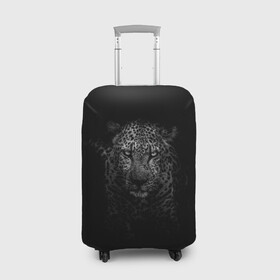 Чехол для чемодана 3D с принтом Ягуар выходит из тени в Петрозаводске, 86% полиэфир, 14% спандекс | двустороннее нанесение принта, прорези для ручек и колес | jaguar | барс | животное | зверь | кошка | черный | ягуар