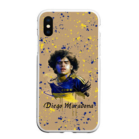 Чехол для iPhone XS Max матовый с принтом Diego Maradona в Петрозаводске, Силикон | Область печати: задняя сторона чехла, без боковых панелей | Тематика изображения на принте: cup | diego maradona | diego maradona letterin | diego maradona print | football | footballer | great footballer | number 10 | великий футболист | диего марадона | кубок | надпись диего марадона | номер 10 | принт диего марадона | футбол 