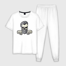 Мужская пижама хлопок с принтом F*ck Xmas в Петрозаводске, 100% хлопок | брюки и футболка прямого кроя, без карманов, на брюках мягкая резинка на поясе и по низу штанин
 | 