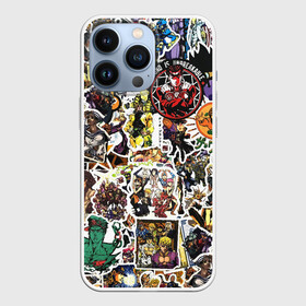 Чехол для iPhone 13 Pro с принтом JoJo’s Sticker Bombing в Петрозаводске,  |  | Тематика изображения на принте: anime | jojo’s bizarre adventure | sticker bombing | аниме | джо джо | жо жо | манга | мультфильм | невероятные приключения джоджо | персонаж | стикер бомбинг