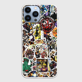 Чехол для iPhone 13 Pro Max с принтом JoJo’s Sticker Bombing в Петрозаводске,  |  | Тематика изображения на принте: anime | jojo’s bizarre adventure | sticker bombing | аниме | джо джо | жо жо | манга | мультфильм | невероятные приключения джоджо | персонаж | стикер бомбинг