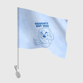 Флаг для автомобиля с принтом Naughty not nice в Петрозаводске, 100% полиэстер | Размер: 30*21 см | Тематика изображения на принте: devil | looney | tasmanian | tunes | vdzajul | дьявол | тасманский
