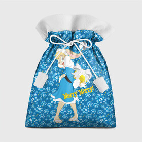 Подарочный 3D мешок с принтом Kooky Christmas в Петрозаводске, 100% полиэстер | Размер: 29*39 см | Тематика изображения на принте: bunny | lola | looney | tunes | vdzajul | бани | банни | лола